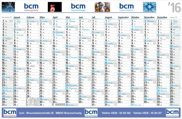 14 Monate Wandkalender Duo
